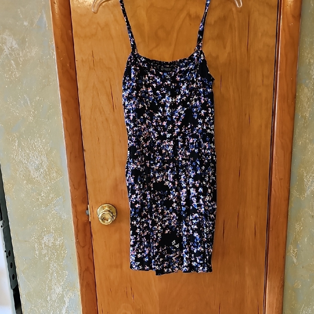 Express Floral Midi Dress - Black and Purple
